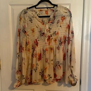 Rose & Olive Floral Sheer Blouse